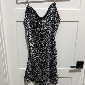 Abercrombie & Fitch Black and White Floral Slip Dress